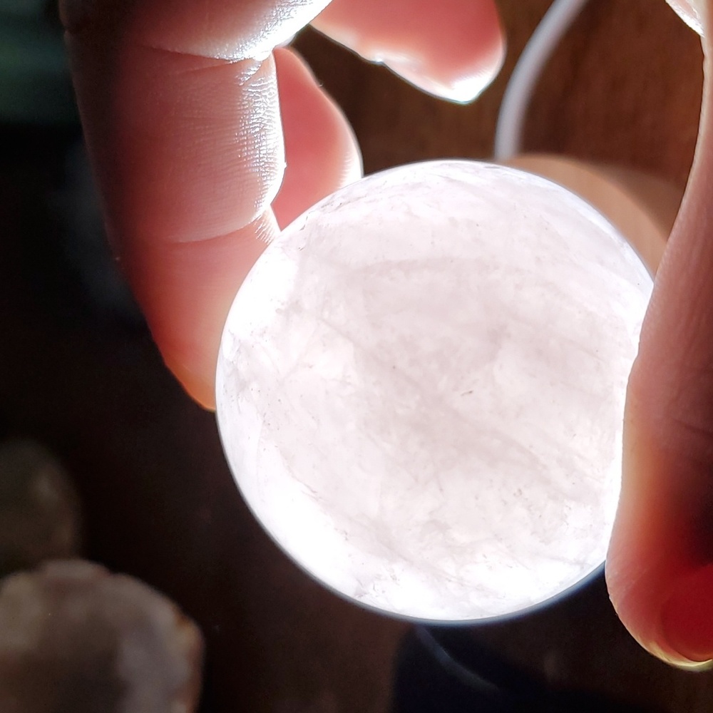 5.5" Rose Quartz Sphere - Picture 3 of 4